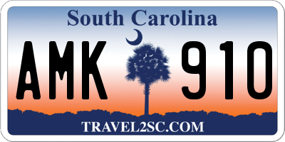 SC license plate AMK910