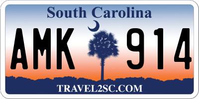 SC license plate AMK914