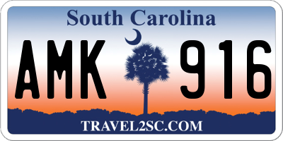 SC license plate AMK916