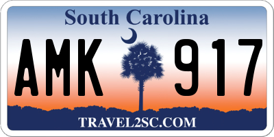 SC license plate AMK917