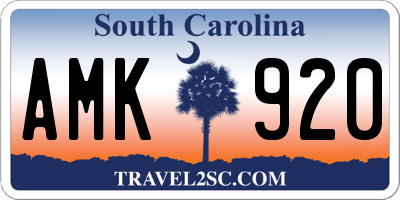 SC license plate AMK920