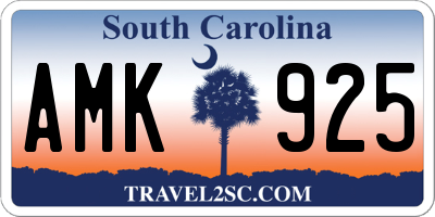 SC license plate AMK925