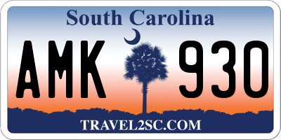 SC license plate AMK930