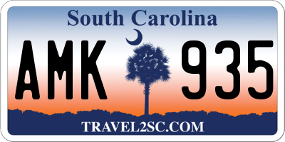SC license plate AMK935
