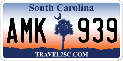 SC license plate AMK939