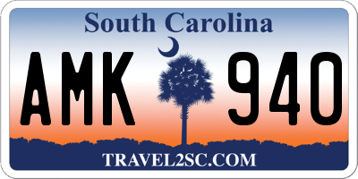 SC license plate AMK940