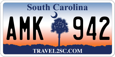 SC license plate AMK942