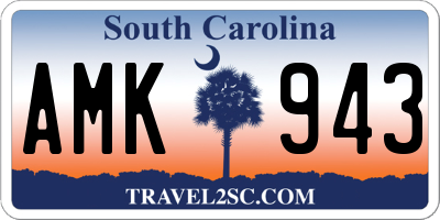 SC license plate AMK943