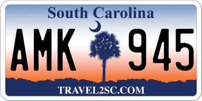 SC license plate AMK945