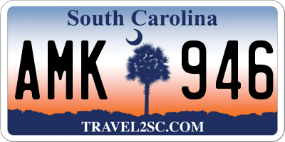 SC license plate AMK946