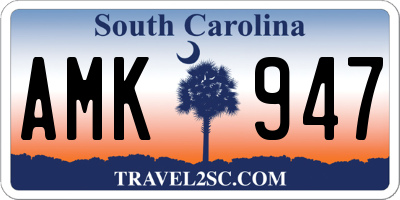 SC license plate AMK947