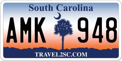 SC license plate AMK948
