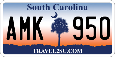 SC license plate AMK950
