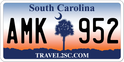SC license plate AMK952