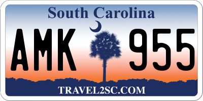 SC license plate AMK955