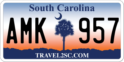 SC license plate AMK957