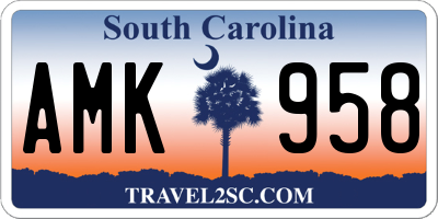 SC license plate AMK958