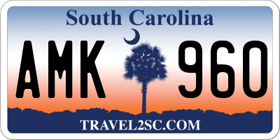 SC license plate AMK960
