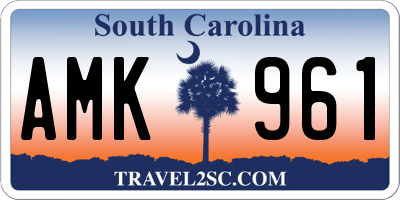 SC license plate AMK961