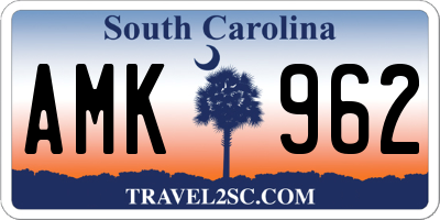 SC license plate AMK962