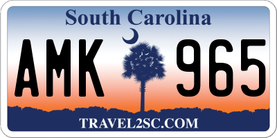 SC license plate AMK965