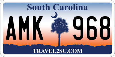 SC license plate AMK968