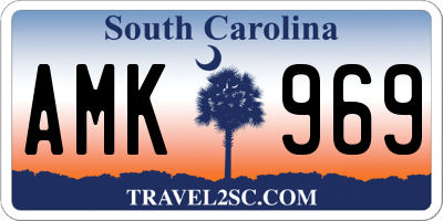 SC license plate AMK969