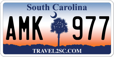 SC license plate AMK977