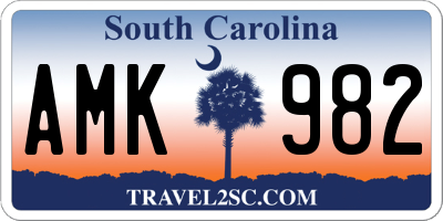 SC license plate AMK982