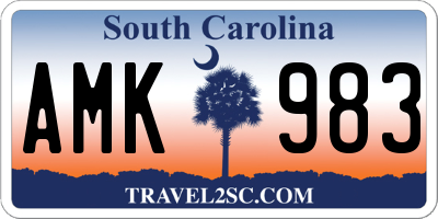 SC license plate AMK983