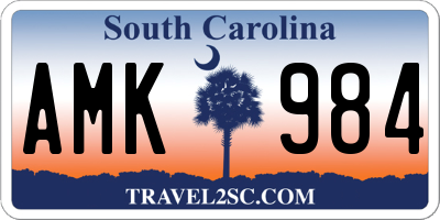 SC license plate AMK984