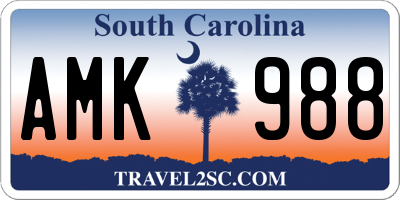 SC license plate AMK988