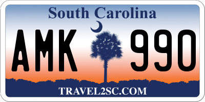 SC license plate AMK990