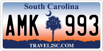 SC license plate AMK993