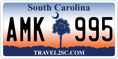 SC license plate AMK995