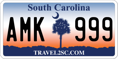 SC license plate AMK999