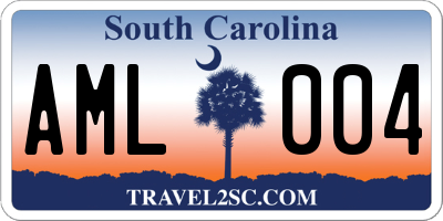 SC license plate AML004