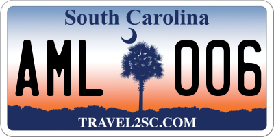 SC license plate AML006