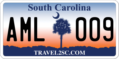 SC license plate AML009