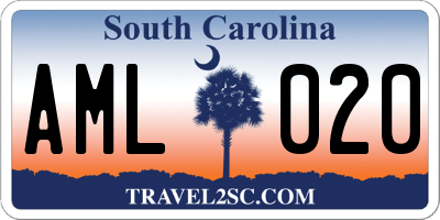 SC license plate AML020