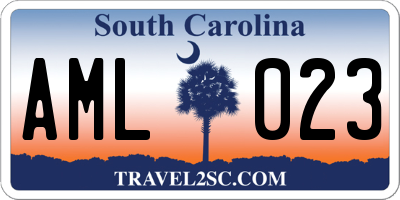 SC license plate AML023