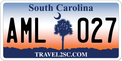 SC license plate AML027