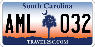 SC license plate AML032
