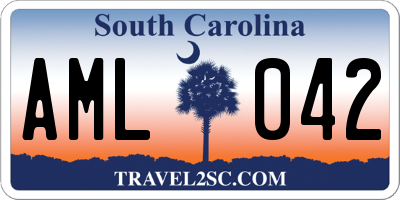 SC license plate AML042