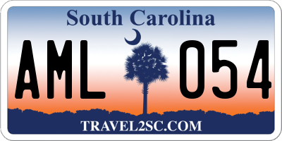 SC license plate AML054