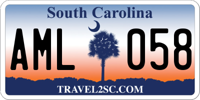 SC license plate AML058