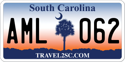 SC license plate AML062