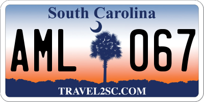 SC license plate AML067