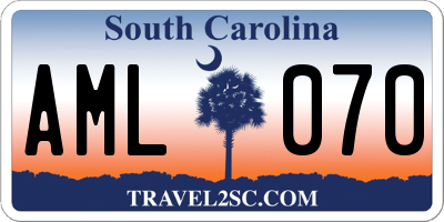 SC license plate AML070