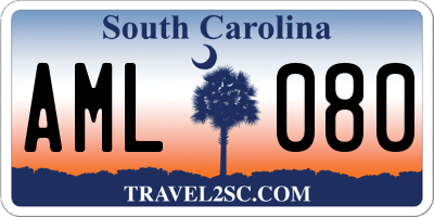 SC license plate AML080